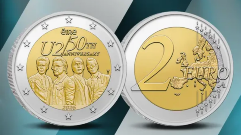U2 ganha moeda de 2 euros pelos 50 anos da banda